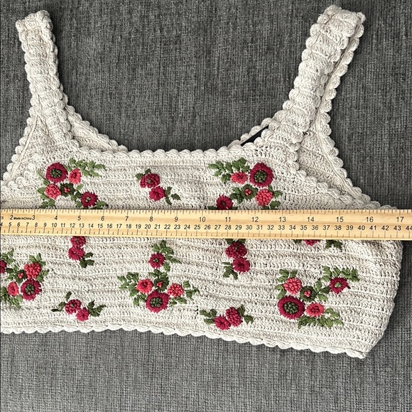 ZARA Floral Crochet Crop Top - Picture 8 of 10